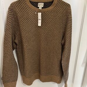 J. Crew Men's Tan and Black Crewneck Sweater